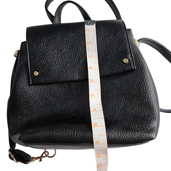 EUC A New Day Convertible Crossbody Vegan Leather Flap Closure Backpack Black - Picture 11 of 12
